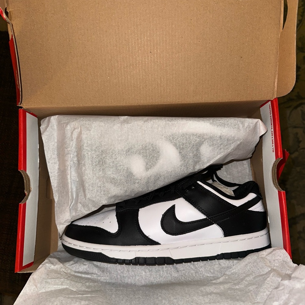 Nike Men's Black and White Dunk Lows